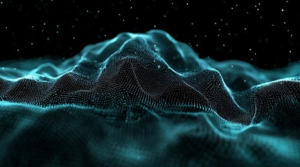 Abstract Teal Digital Landscape.