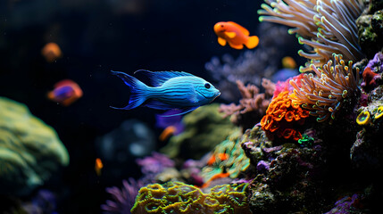 Obraz premium Vibrant Coral Reef Aquarium Fish