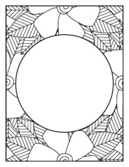 Flowers Circle Adult Coloring Pages