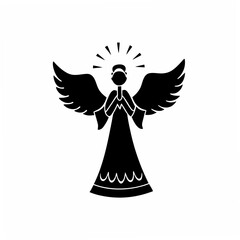 Obraz premium creative Silhouette Angel Singing Icon Vector Illustration 
