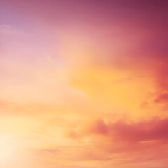 Naklejka premium Warm Autumn Sunset Sky With Vibrant Orange Hues and Soft Clouds