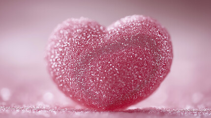 Fototapeta premium Pink glitter heart symbolizing love and affection
