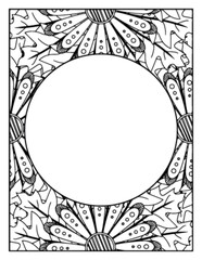 Obraz premium Flowers Circle Adult Coloring Pages