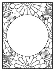 Flowers Circle Adult Coloring Pages