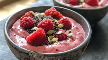 chocolate mousse with raspberries