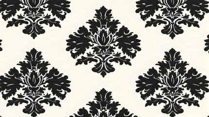 Ornate black and white repeating decorative pattern.