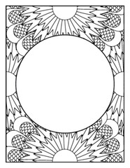 Flowers Circle Adult Coloring Pages