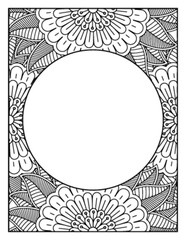 Flowers Circle Adult Coloring Pages
