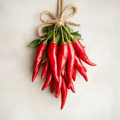 Bunch of Bright Red Chili Peppers