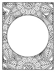 Flowers Circle Adult Coloring Pages