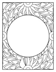 Flowers Circle Adult Coloring Pages