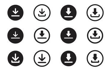 set of download arrow icons