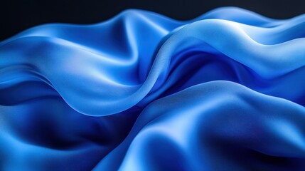 Obraz premium Flowing, vibrant blue fabric