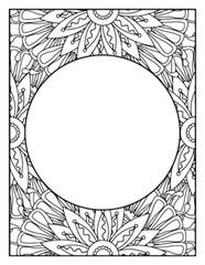 Obraz premium Flowers Circle Adult Coloring Pages