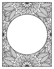 Obraz premium Flowers Circle Adult Coloring Pages