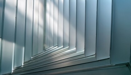 Dynamic staircase design modern building architectural photography urban environment wide-angle view innovative structure