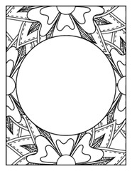 Flowers Circle Adult Coloring Pages