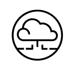 Fototapeta premium Cloud Security Eye Monitoring Outline Icon