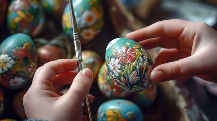 Hand painted Easter Eggs  Floral Design  Spring Crafts