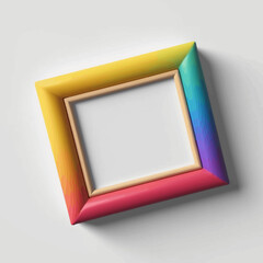Rainbow Gradient Frame on White Background