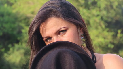expressive look of a beautiful woman