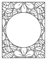 Flowers Circle Adult Coloring Pages