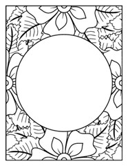 Obraz premium Flowers Circle Adult Coloring Pages