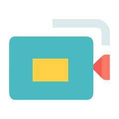 Video Camera Icon – Flat Design Vector