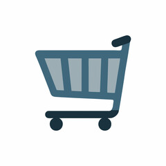 Simple shopping cart graphic, e-commerce vector icon