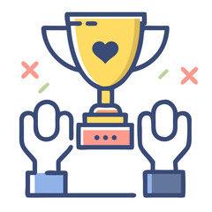 Hand-Held Trophy with Heart &ndash; Vector Award Design