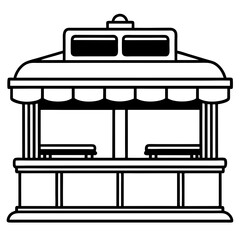 Retro Diner Counter Icon - Vintage Food Shop Vector Illustration