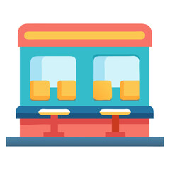Colorful Diner Icon - Retro Restaurant Vector Illustration