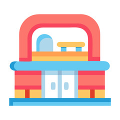 Colorful Diner Icon - Retro Restaurant Vector Illustration