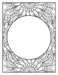 Flowers Circle Adult Coloring Pages