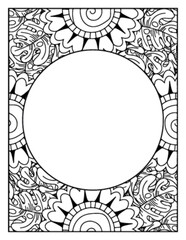 Flowers Circle Adult Coloring Pages