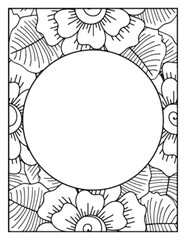 Flowers Circle Adult Coloring Pages