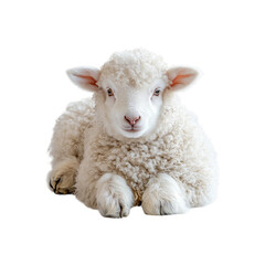 Obraz premium Young sheep looking at camera isolated on transparent background
