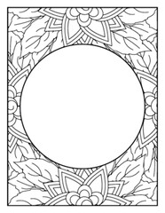 Obraz premium Flowers Circle Adult Coloring Pages