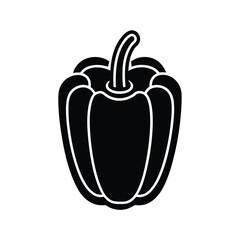 Red Bell Pepper Icon in Filled Outline Style