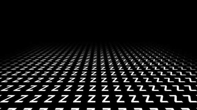 retro futuristic background animation of space tunnel travel ship pov perspective movement of alphabeth letter Z
