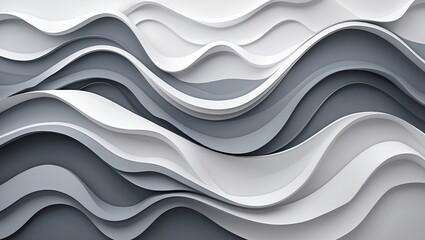 Elegant flowing waves of abstract grey liquid