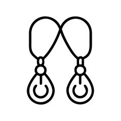 necklace line drawn beauty fashion industry. vector art - outline icon necklace, isolated white background