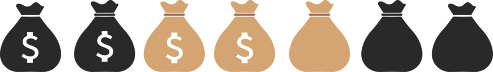 burlap sack symbol icon in flat vector