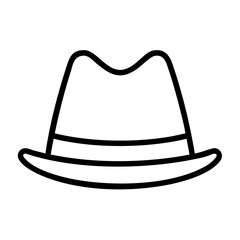 hat line drawn beauty fashion industry. vector art - outline icon hat, isolated white background