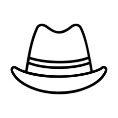 hat line drawn beauty fashion industry. vector art - outline icon hat, isolated white background
