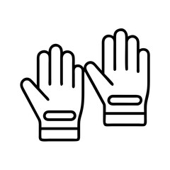 driving gloves line drawn beauty fashion industry. vector art - outline icon driving gloves, isolated white background