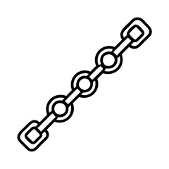 watch chains line drawn beauty fashion industry. vector art - outline icon watch chains, isolated white background