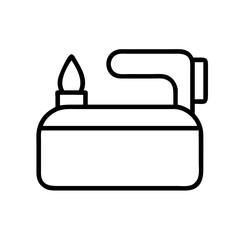 cosmetic bags line drawn beauty fashion industry. vector art - outline icon cosmetic bags, isolated white background