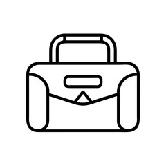 travel pouches line drawn beauty fashion industry. vector art - outline icon travel pouches, isolated white background