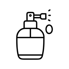 perfume atomizers line drawn beauty fashion industry. vector art - outline icon perfume atomizers, isolated white background